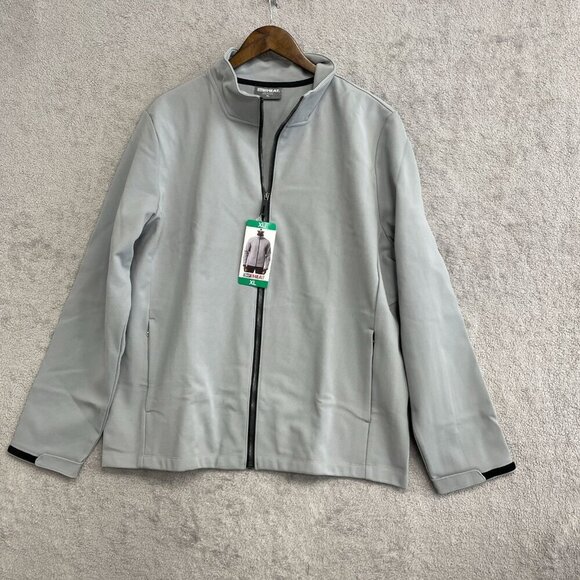 NEW 32 Degrees Heat Men's XL Lightweight Gray Windbreaker Jacket Full zip Mock - Picture 2 of 9